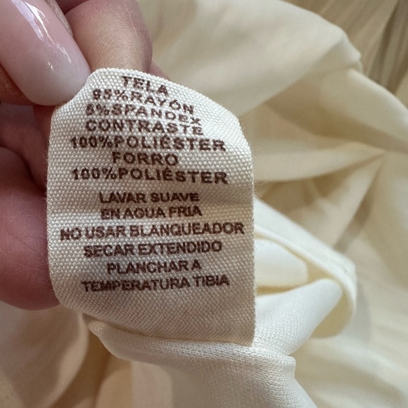 Hem & Thread Ivory Sleeveless Dress Layer Church Neutral Boho Flowy Stretchy SzL - Picture 9 of 9